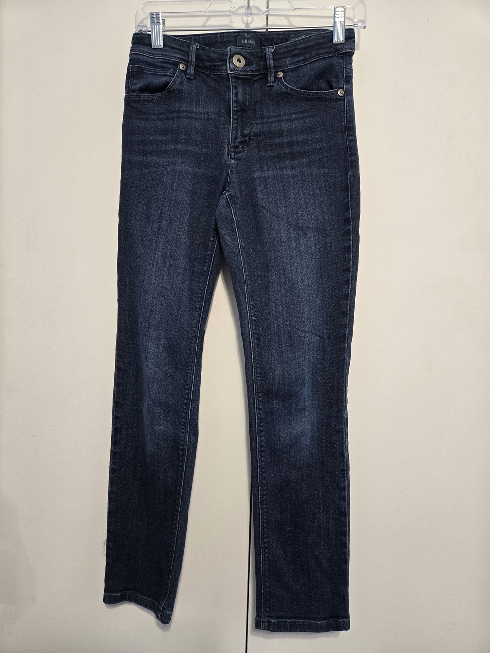 J.Jill High‎ Rise Straight Leg Jeans Dark Wash Stretch Denim Women's 2 Petite